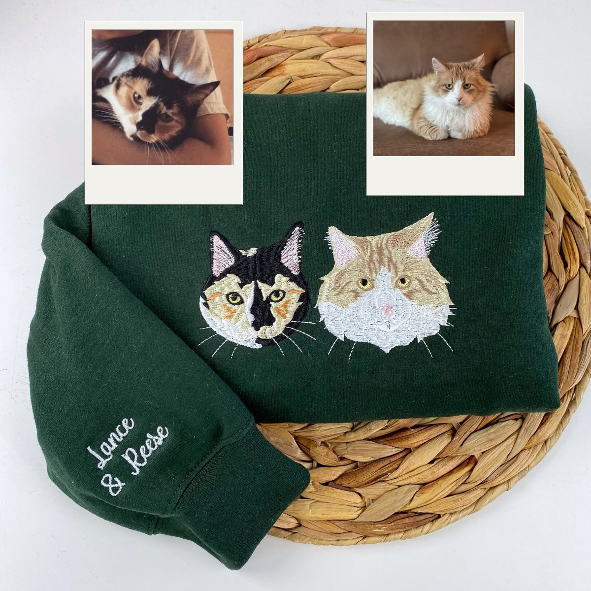 Cat Lover Hoodies Custom - Photo Embroidered Cat Sweatshirts - Personalized Cat Parent Apparel