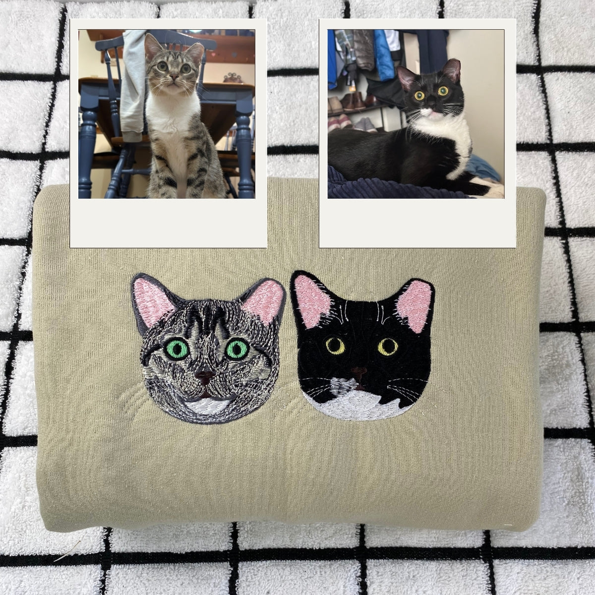 Cat Lover Hoodies Custom - Photo Embroidered Cat Sweatshirts - Personalized Cat Parent Apparel