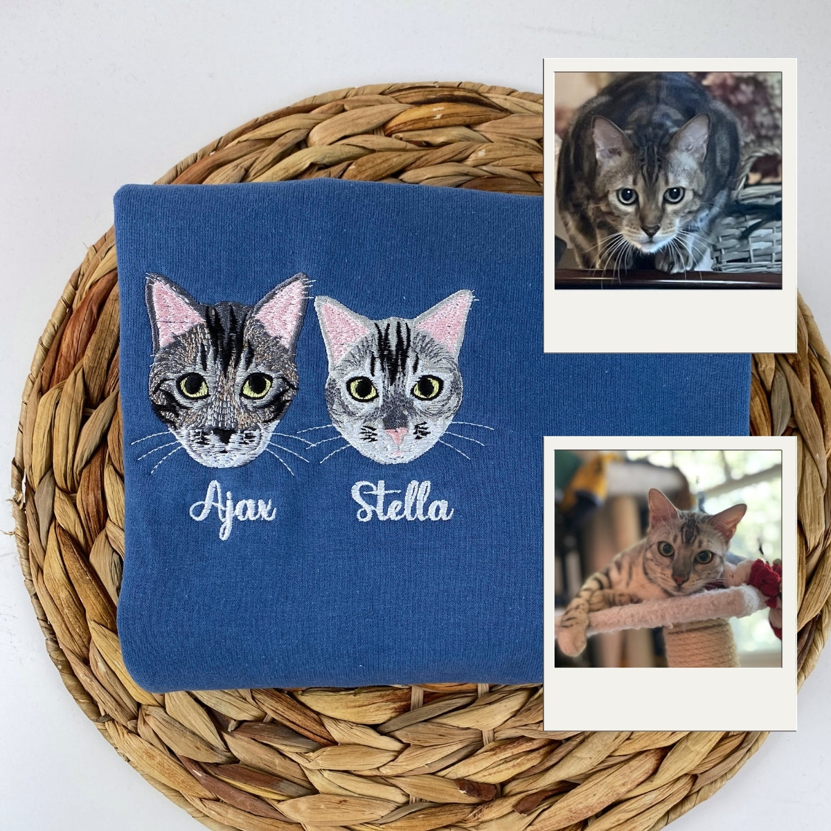 Cat Lover Hoodies Custom - Photo Embroidered Cat Sweatshirts - Personalized Cat Parent Apparel