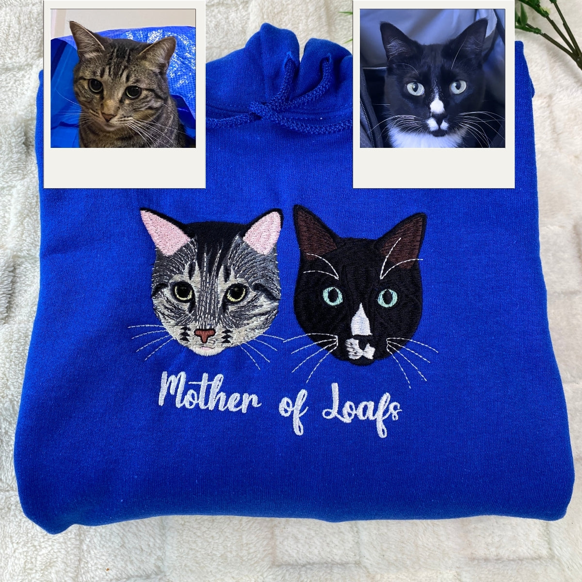 Photo to Embroidery Cat Hoodies - Custom Pet Face Sweatshirts from Your Picture