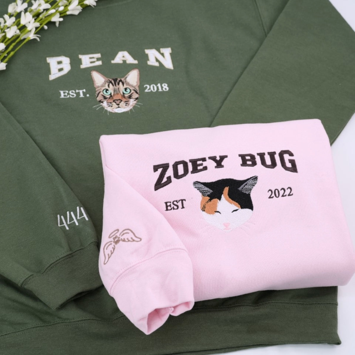 Cat Mom Custom Hoodies - Multi Pet Cat Face Embroidered Sweatshirts - Perfect Cat Lover Gift Ideas