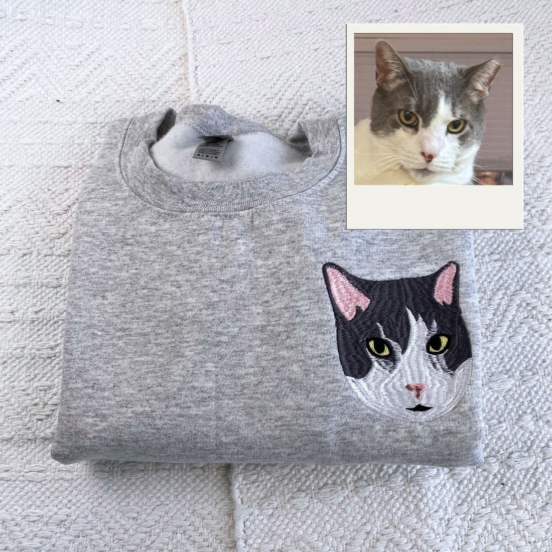 Cat Mom Hoodies - Custom Pet Portrait Embroidered Sweatshirts - Cat Dad Gift