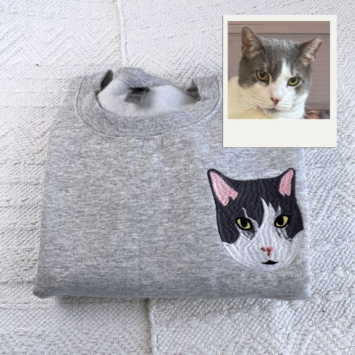 Cat Mom Hoodies - Custom Pet Portrait Embroidered Sweatshirts - Cat Dad Gift