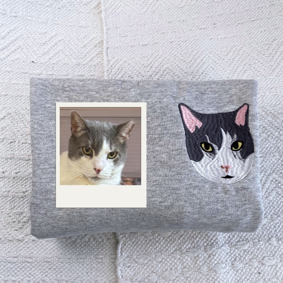 Cat Mom Hoodies - Custom Pet Portrait Embroidered Sweatshirts - Cat Dad Gift
