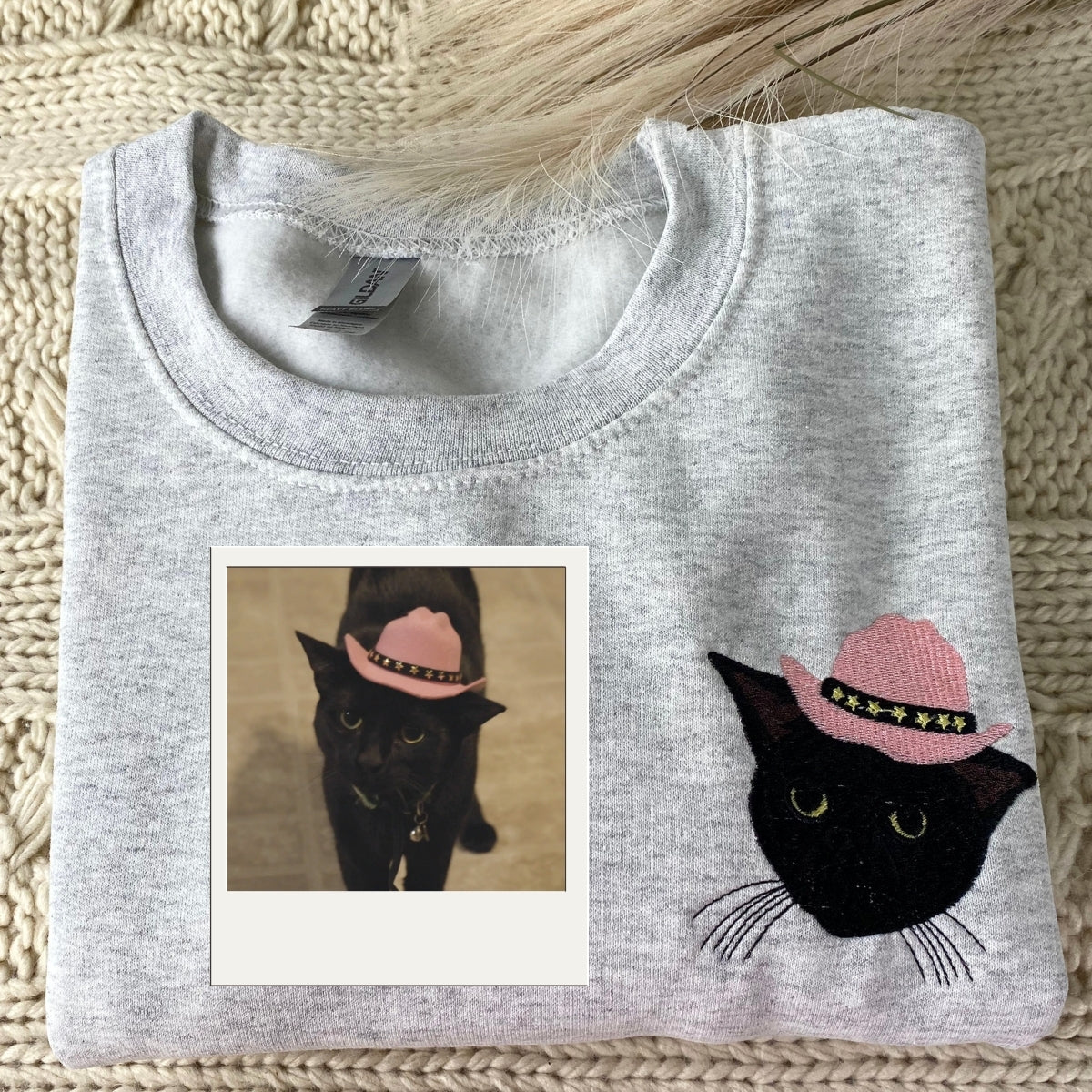 Cat Mom Hoodies - Custom Pet Portrait Embroidered Sweatshirts - Cat Dad Gift
