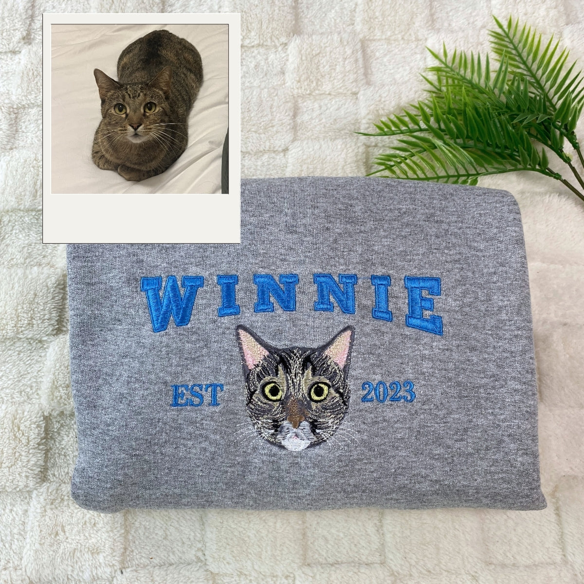 Cat Name Embroidered Hoodies - Custom Pet Varsity Style Sweatshirts - Personalized Cat Parent Apparel