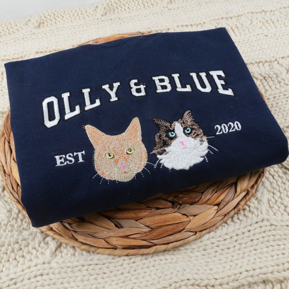 Cat Papa Custom Hoodies - Cat Dad Embroidered Sweatshirts - Perfect Father's Day Cat Lover Gift