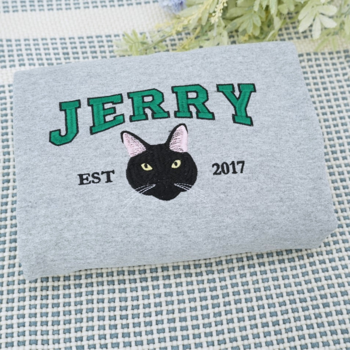 Cat Papa Custom Hoodies - Cat Dad Embroidered Sweatshirts - Perfect Father's Day Cat Lover Gift