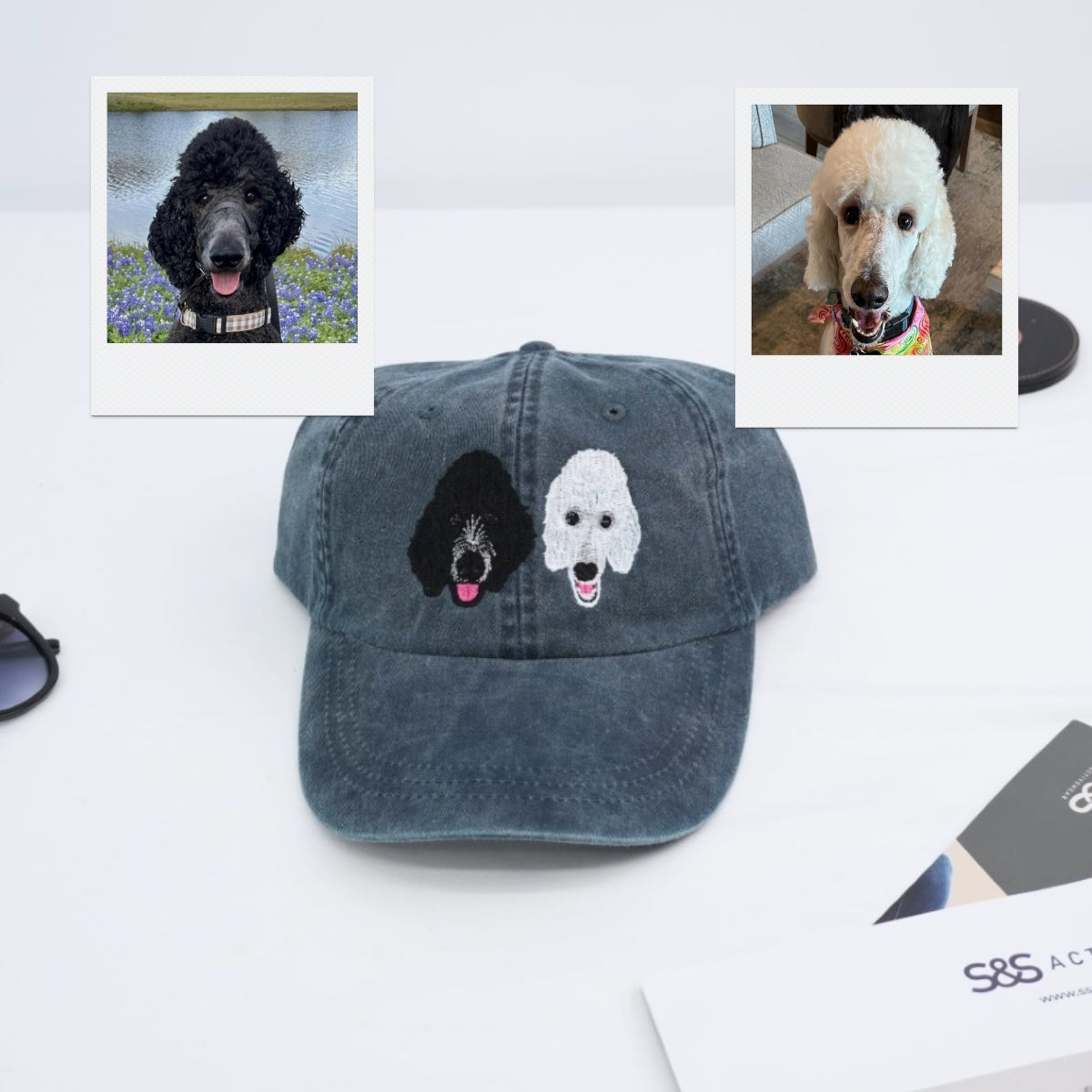 Custom Dog Face Embroidered Cap - Pet Portrait Personalized Dog Name Accessory - Dog Mom Dad Gift