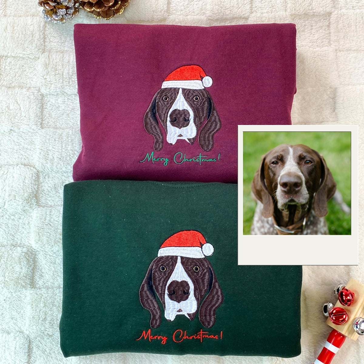 Custom Dog Portrait Sweatshirts - Personalized Pet Embroidery Hoodies - Dog Lover Gift