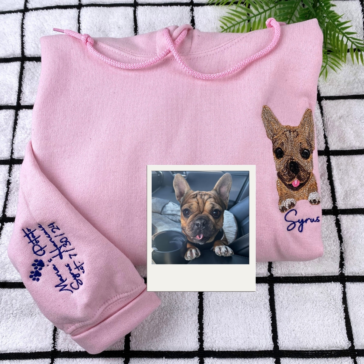 Custom Embroidery Dog Hoodies - Personalized Pet Portrait Sweatshirts - Premium Dog Mom Gift
