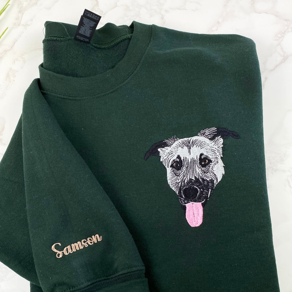 Custom Embroidery Dog Hoodies - Personalized Pet Portrait Sweatshirts - Premium Dog Mom Gift