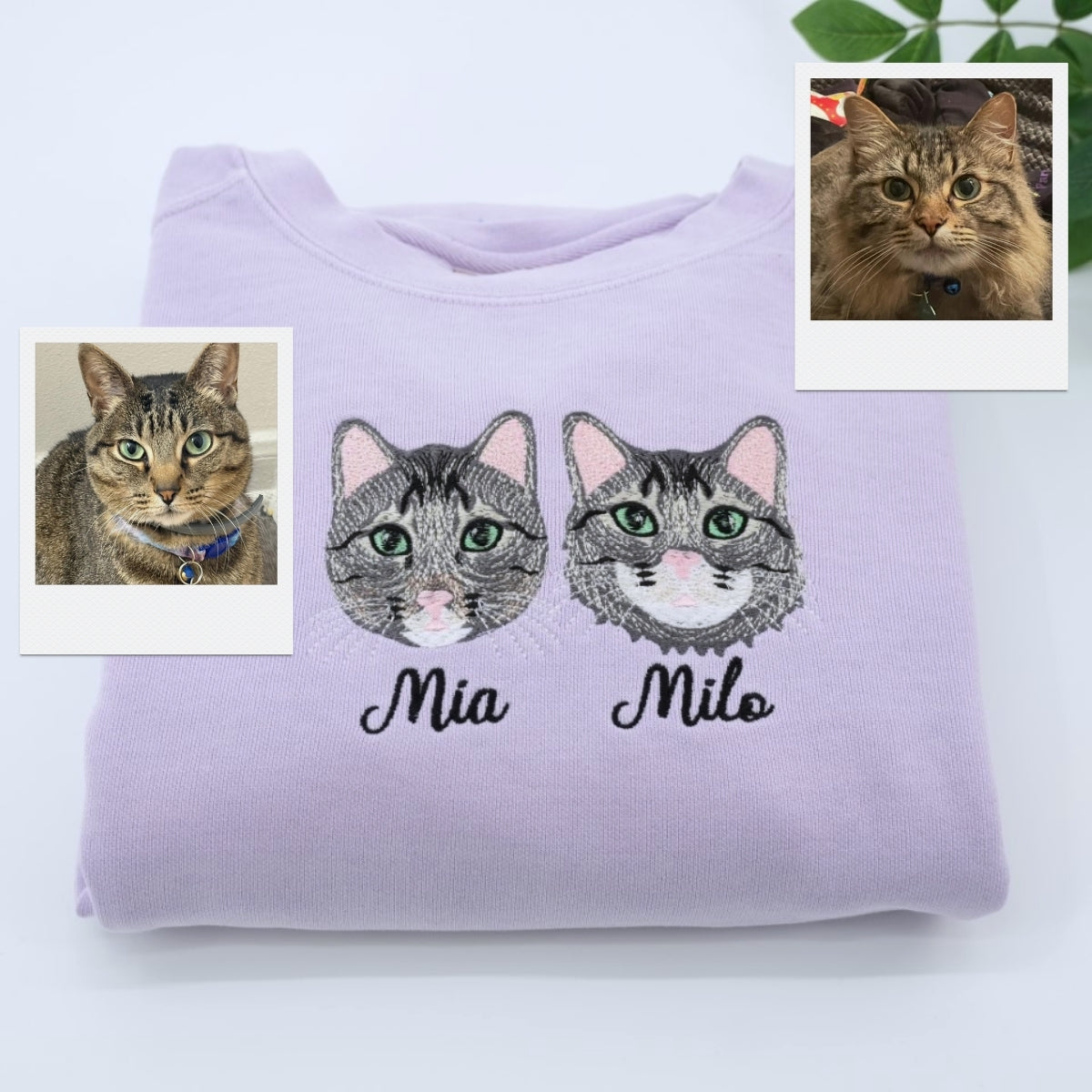 Custom Holiday Pet Portrait Hoodies - Multi Pet Party Hat Embroidered Sweatshirts - Festive Pet Family Gift with Names - Christmas Pet Apparel