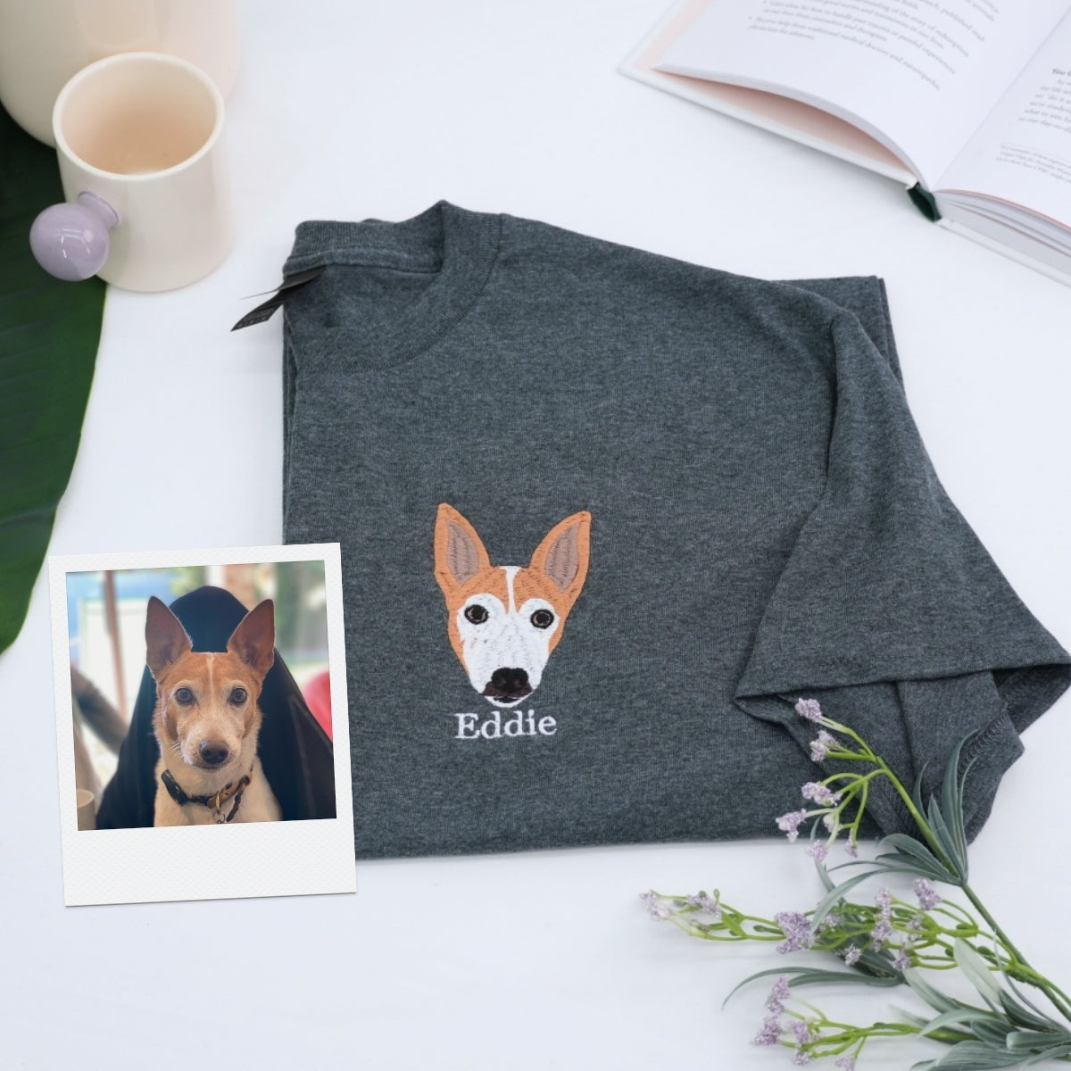 Custom Pet Name T-Shirts - Dog Lover Embroidered Shirts - Personalized Pet Parent Gift
