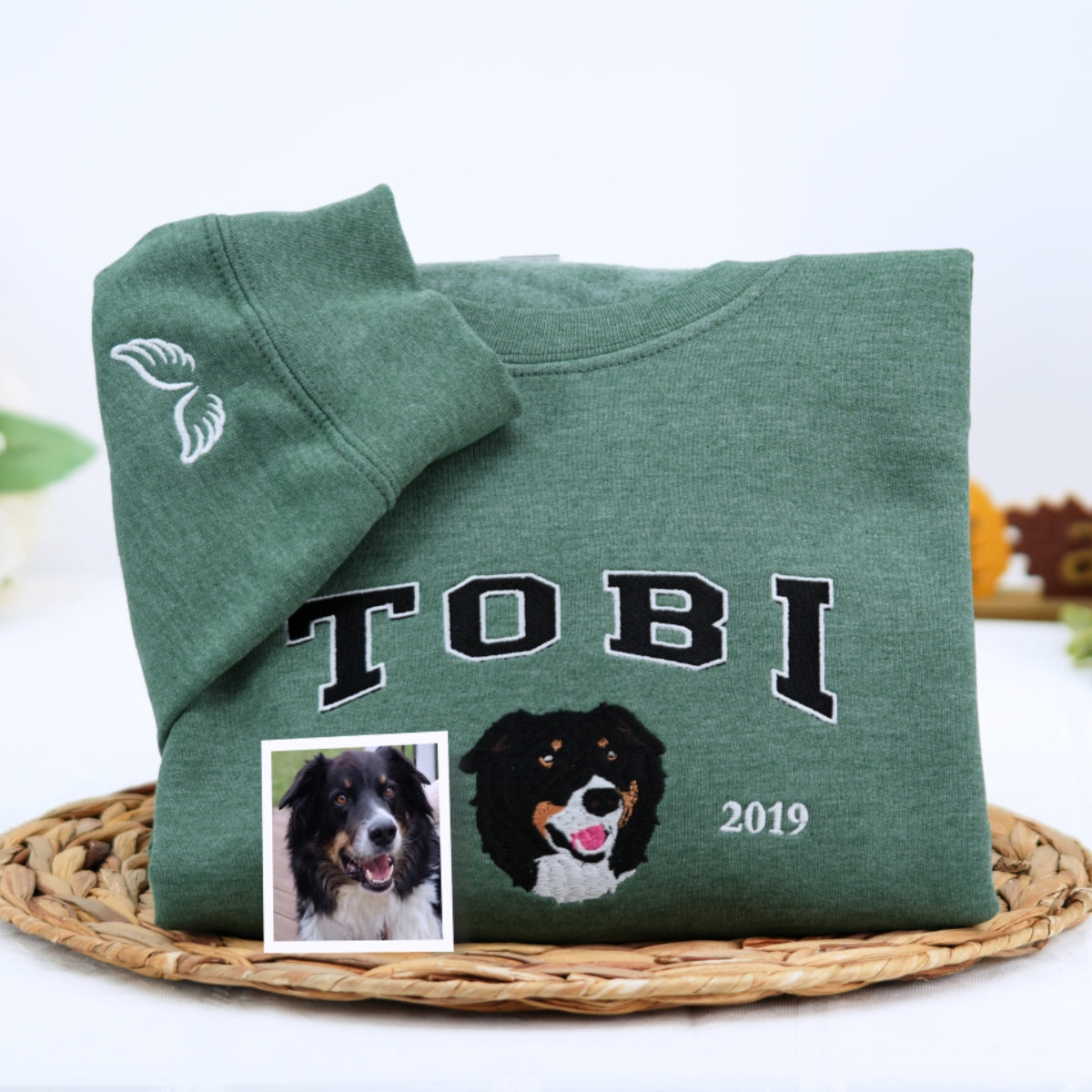 Custom Pet Portrait Embroidered Hoodies - Personalized Varsity Dog Face Sweatshirts - Perfect Pet Parent Gift