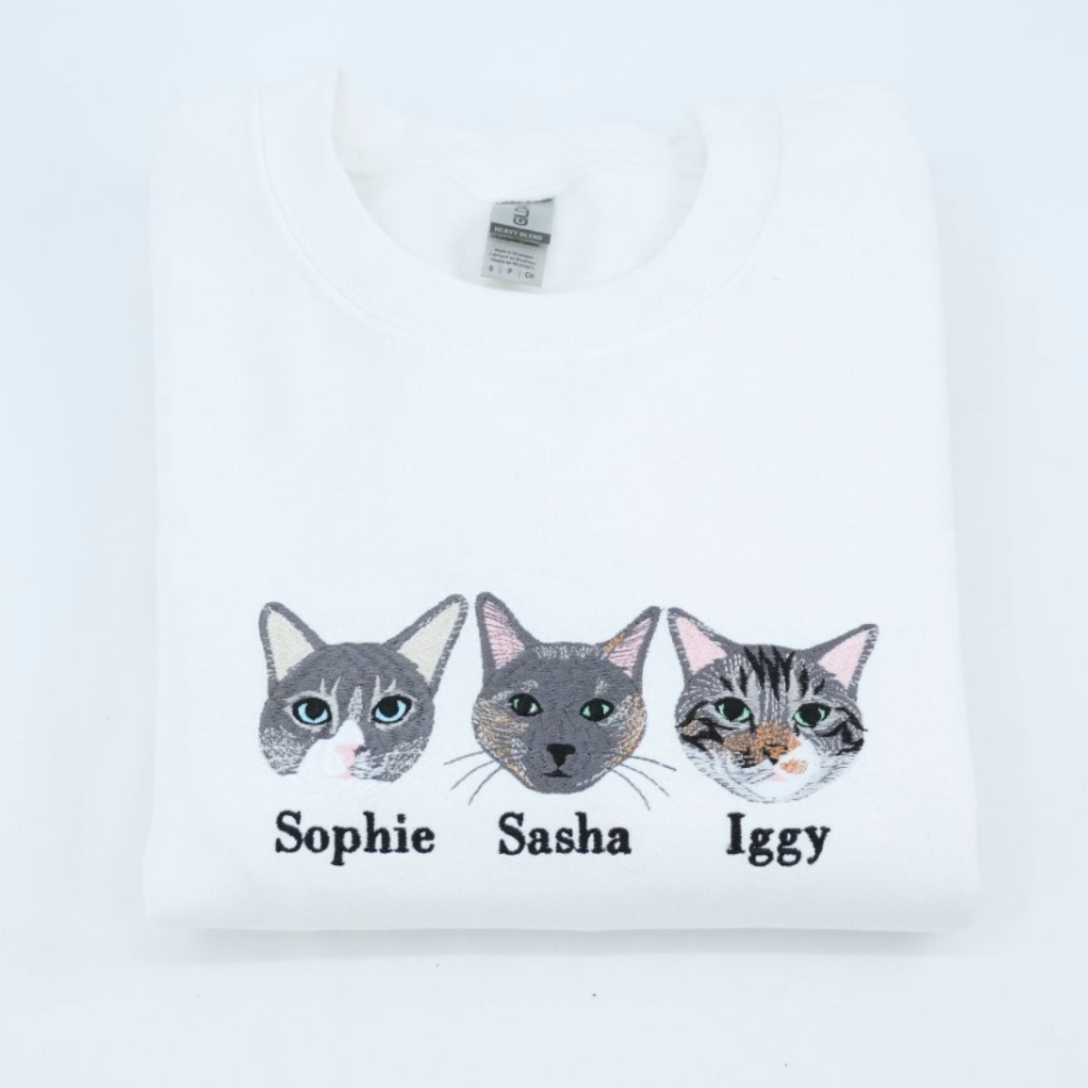 Custom Pet Portrait Hoodies - Any Pet Face Embroidered Sweatshirts - Personalized Pet Parent Gift