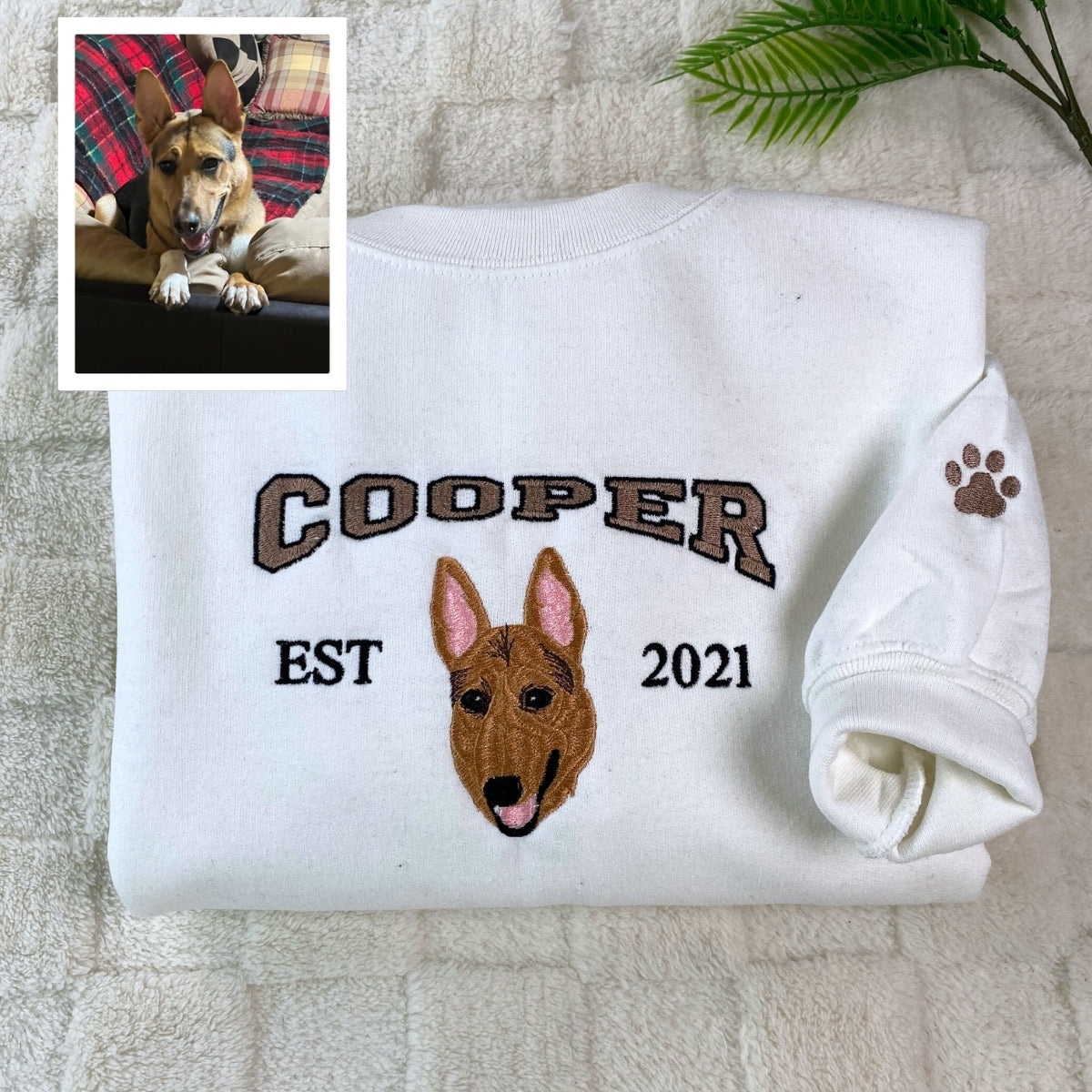 Custom Pet Portrait Hoodies - Personalized Dog Face Embroidered Sweatshirts - Pet Memorial Gift for Dog Moms & Dads