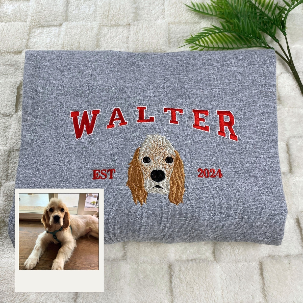 Custom Pet Portrait Hoodies - Personalized Dog Face Embroidered Sweatshirts - Pet Memorial Gift for Dog Moms & Dads