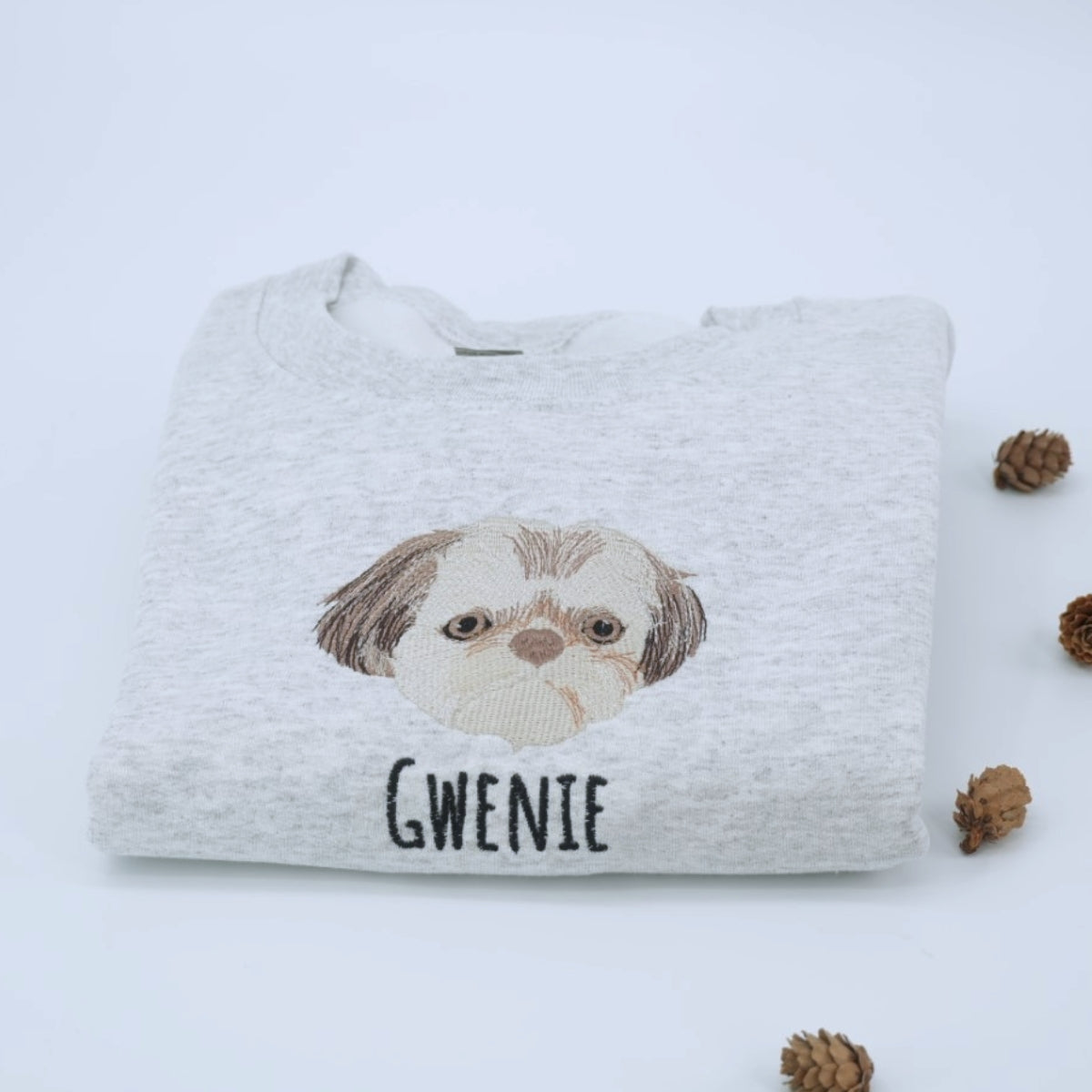 Custom Pet Portrait Sweatshirts - Dog Face Embroidered Shirts with Names - Dog Lover Gift