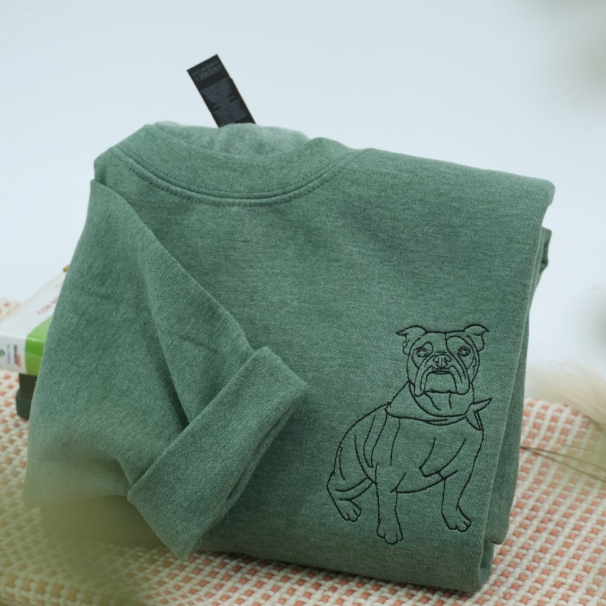Custom Pet Portrait Sweatshirts - Dog Line Art Embroidered Shirts - Personalized Dog Lover Gift