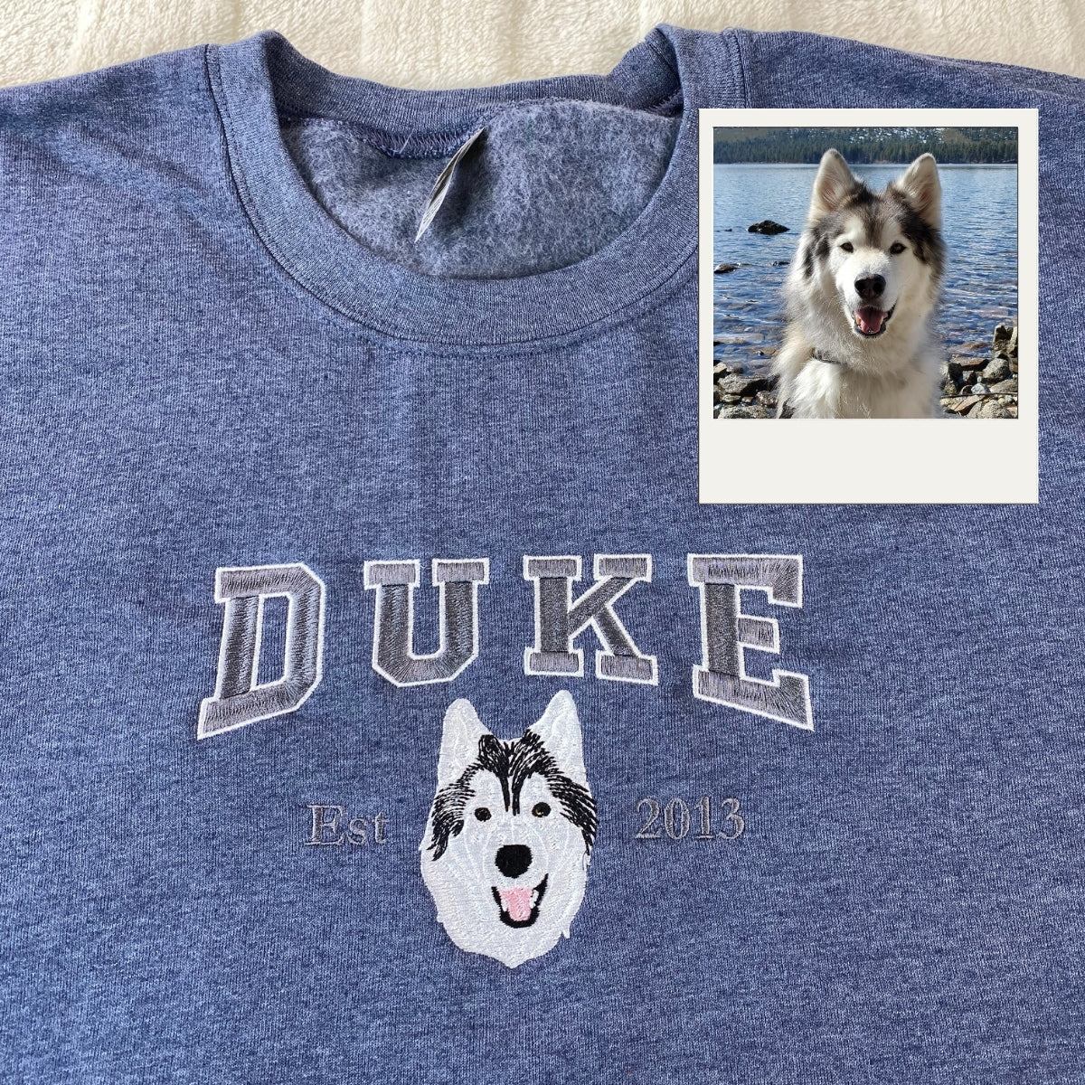Dog Face Embroidered Hoodies - Custom Pet Varsity Sweatshirts - Personalized Dog Mom Apparel