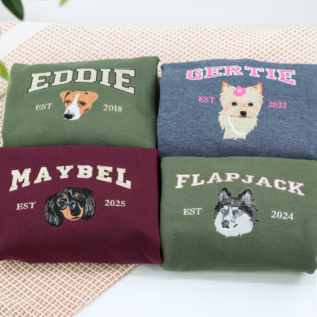 Dog Mom Custom Hoodies - Varsity Style Pet Portrait Embroidered Sweatshirts - Perfect Golden Retriever Gift