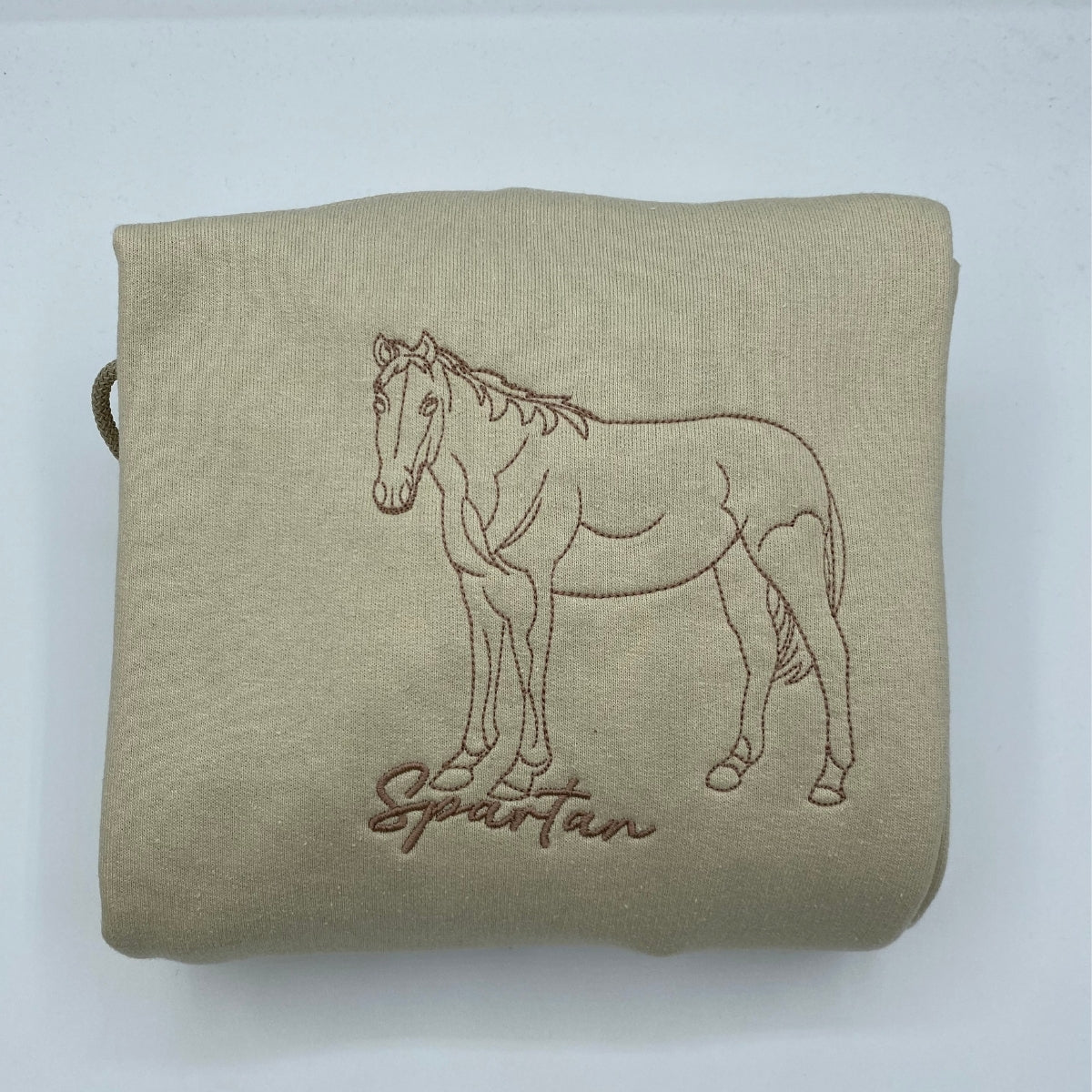 Horse Line Art Hoodies - Custom Equestrian Portrait Embroidered Sweatshirts - Rider Art Gift