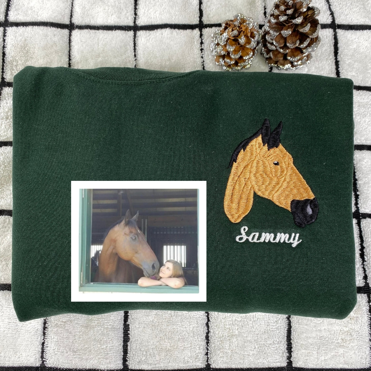 Horse Lover Custom Hoodies - Equestrian Portrait Embroidered Sweatshirts - Personalized Horse Rider Gift