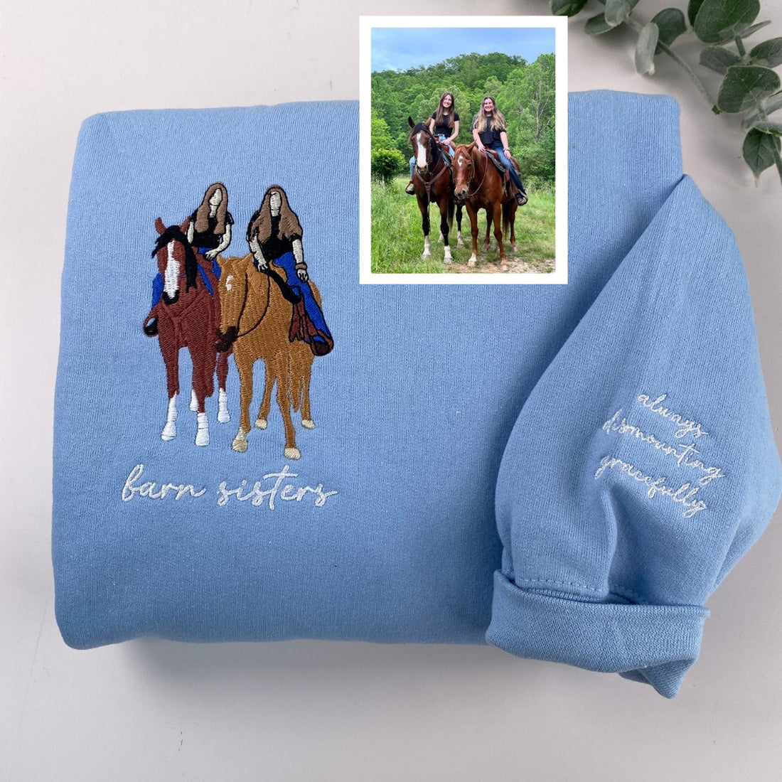 Horse Lover Custom Hoodies - Equestrian Portrait Embroidered Sweatshirts - Personalized Horse Rider Gift