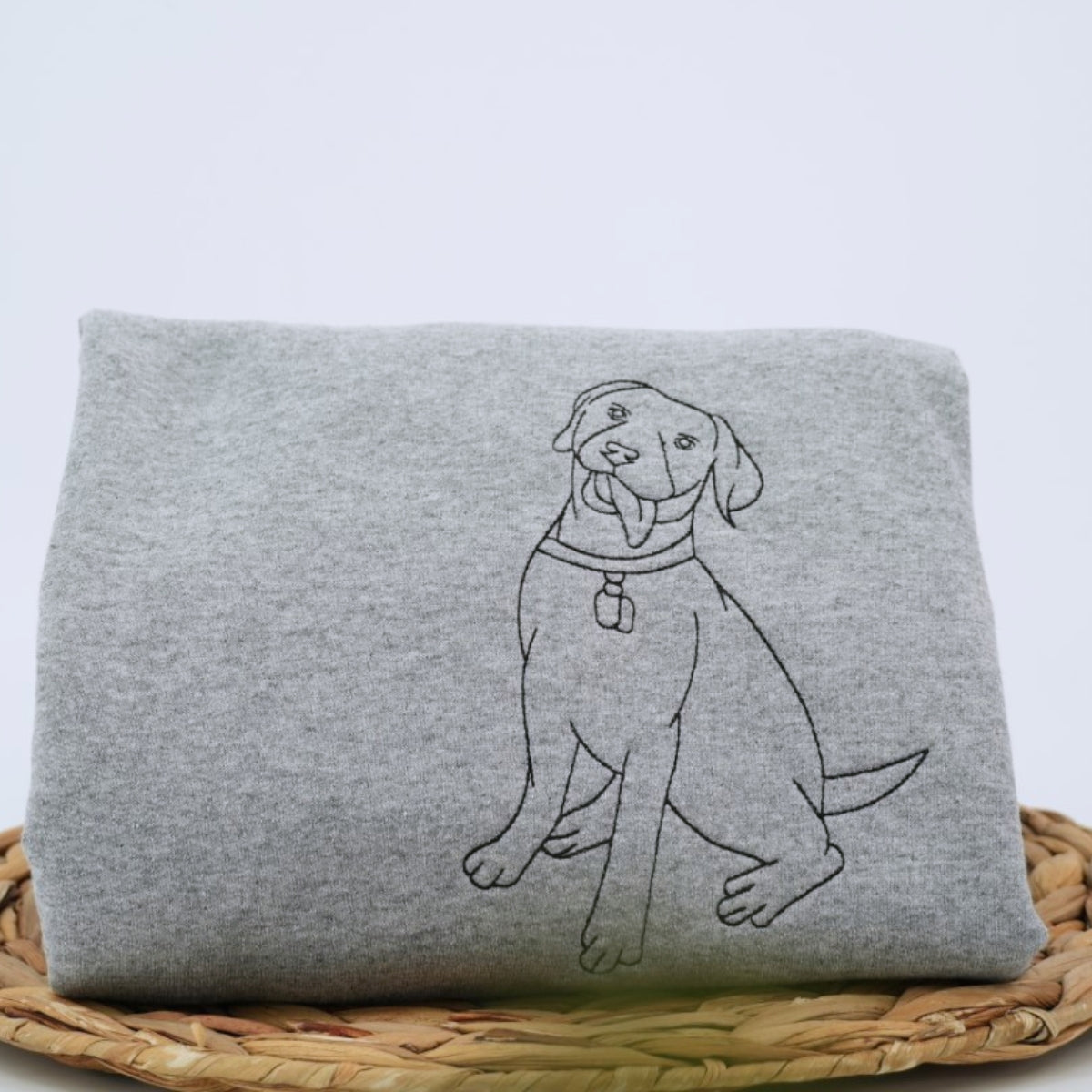 Personalized Dog Line Art Hoodies - Custom Pet Name Embroidered Sweatshirts - Dog Parent Gift