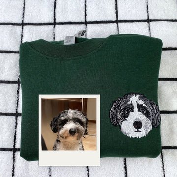 Personalized Dog Photo Hoodies - Custom Pet Name Embroidered Sweatshirts - Dog Owner Gift
