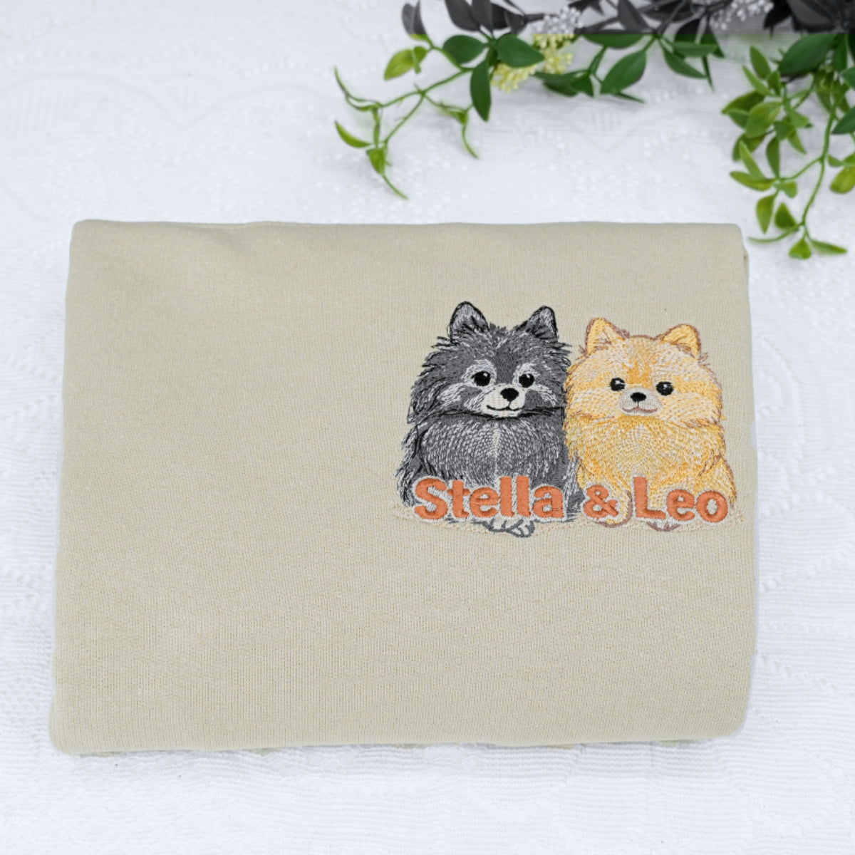 Pet Memorial Custom Hoodies - Dog Angel Halos Embroidered Sweatshirts - Rainbow Bridge Tribute Gift