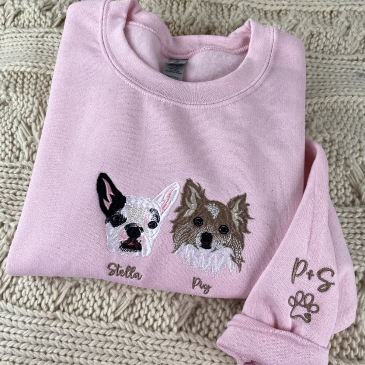 Pet Memorial Custom Hoodies - Dog Angel Halos Embroidered Sweatshirts - Rainbow Bridge Tribute Gift