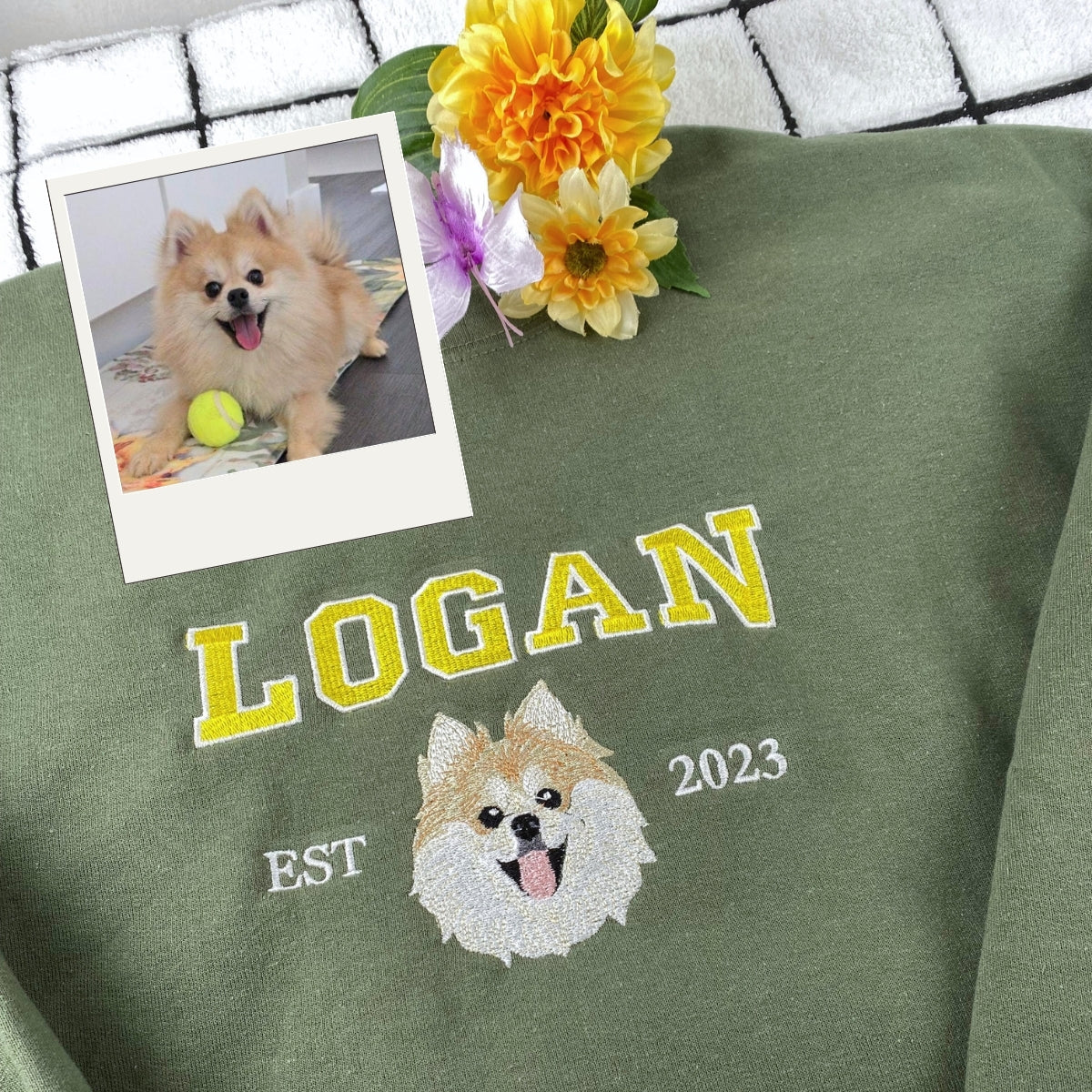 Pet Memorial Hoodies - Custom Dog Portrait Embroidered Sweatshirts - Gifts for Dog Lovers & Pet Parents