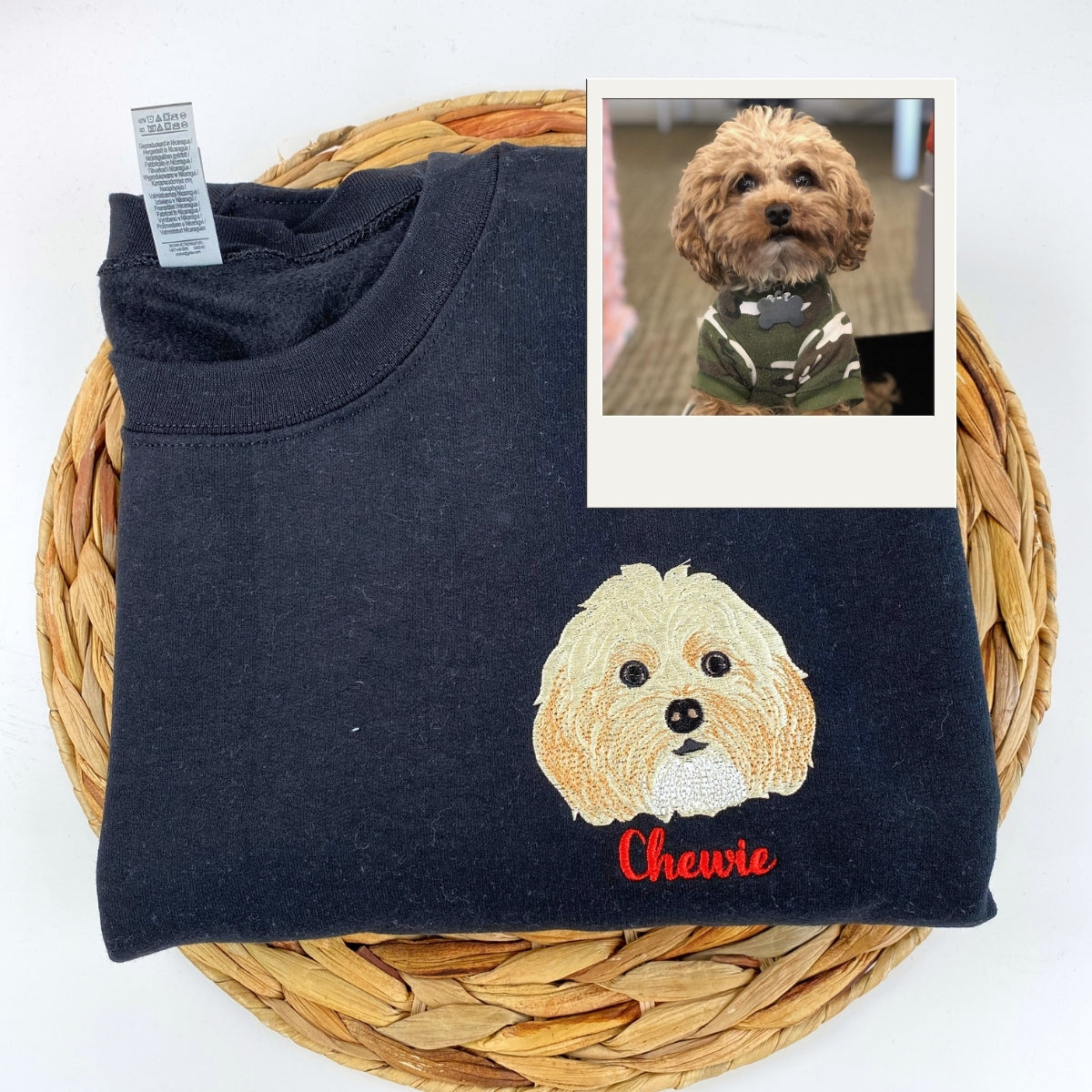 Pet Portrait Hoodies Custom - Dog Face Embroidered Sweatshirts - Personalized Pet Parent Gift